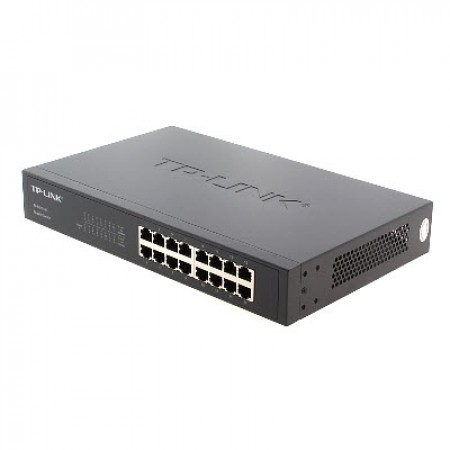 tp-link TL-SG1016D 16 Port Gigabit Unmanaged Ethernet Shielded Ports Network Switch, Fanless, 1U 13-inch Rack-mountable Steel Case