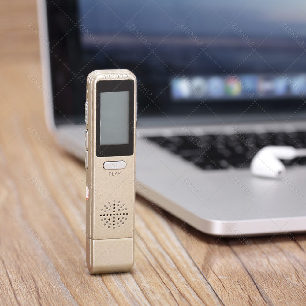 เครื่องบันทึกเสียง สีทอง รุ่น 807 V.2 Gold Edition หน้าจอแสดงผล LCD screen ความจุ 8 GB ขนาด 9.2 x 2.1 x 1.2 cm