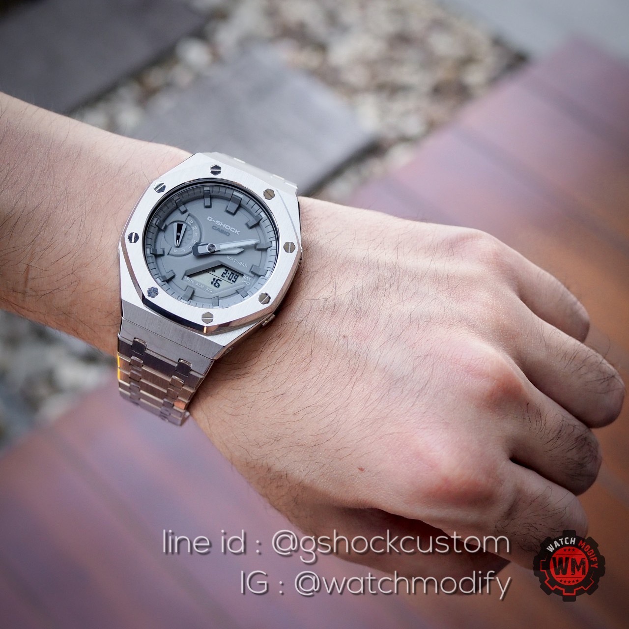 G-Shock AP Ga-2110ET-8 Customใส่กรอบสายสแตสเลสทรงAP