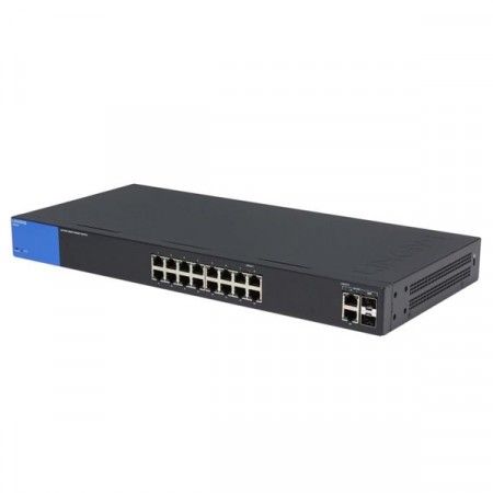 Linksys LGS318 Switch 16-Port Gigabit Smart Management & 2-Port Gigabit SFP/RJ45 Combo, Spanning Tree / Link Aggregation / VLAN Support