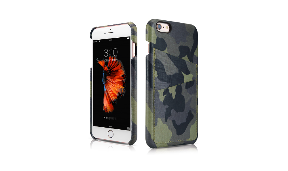 เคสหนัง iPhone 6 Plus/6S Plus แบรนด์ iCarer รุ่น Camouflage 6016 ทำจาก หนังวัว (Genuine leather)