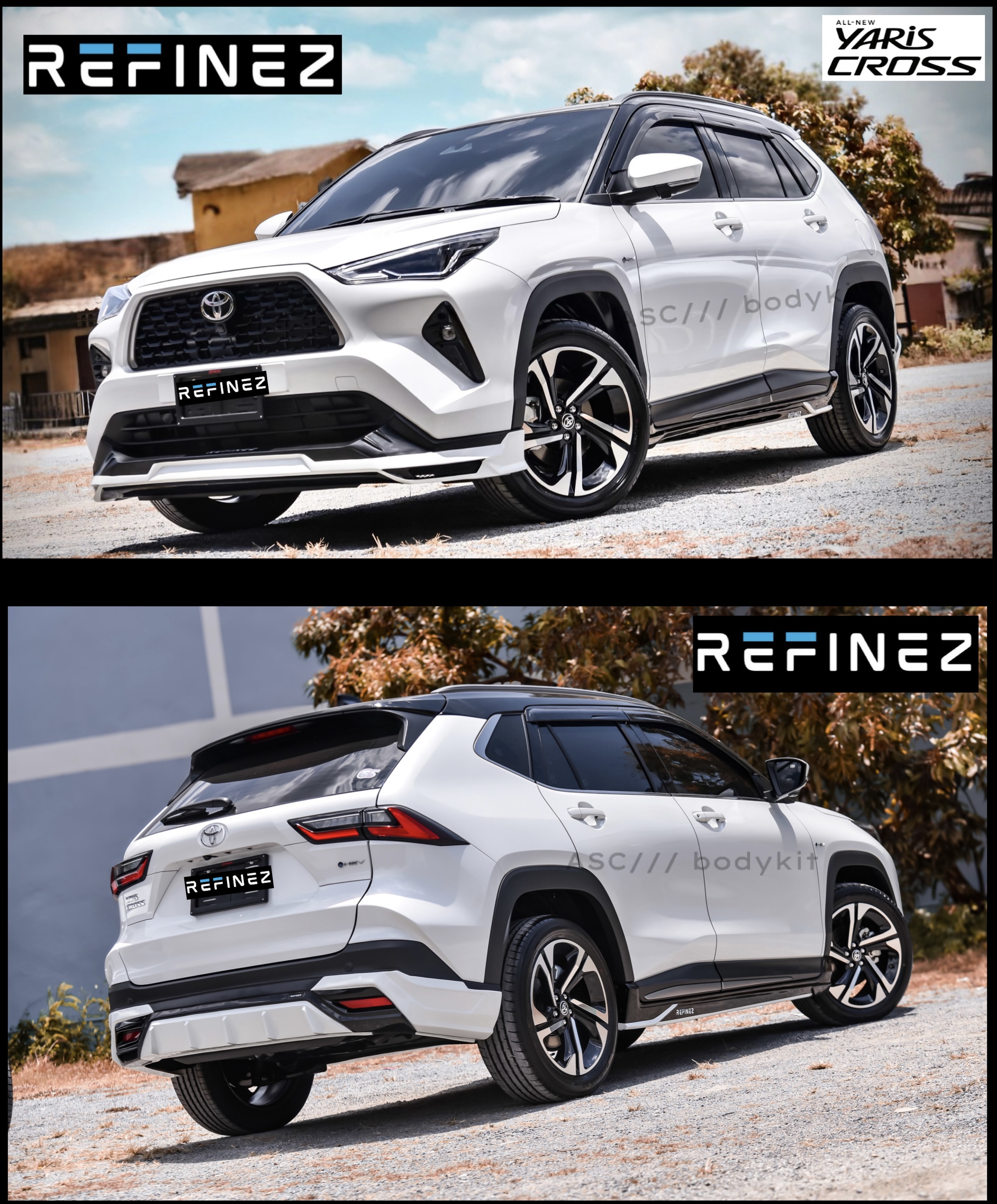 ชุดแต่ง Yaris Cross Refinez, สเกิร์ตรอบคัน yaris cross 2023, ของแต่ง yaris cross 2023, Toyota Yaris Cross, yaris cross แต่งสวย ราคาไม่แรง