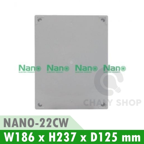 NANO Electric® NANO-22CW ตู้กันน้ำพลาสติก ฝาใส ขนาด 8.5x9.5x5.5 นิ้ว (186 x 237 x 125 mm) สีขาว