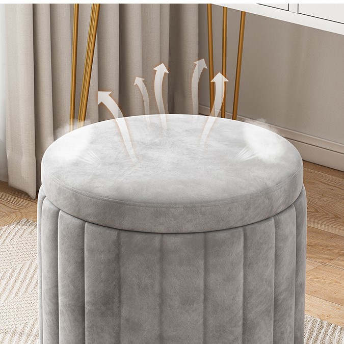 CT171D072 ZEITAKU สตูลโซฟา โซฟาใส่ของได้ เก้าอี้เครื่องแป้ง สตูลโซฟากลม