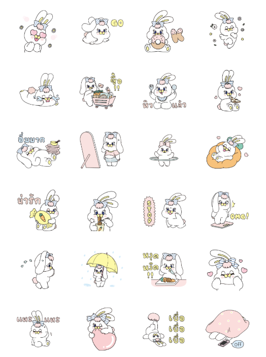 ขายสติกเกอร์ไลน์ ริโกะ ต่ายอ้วน