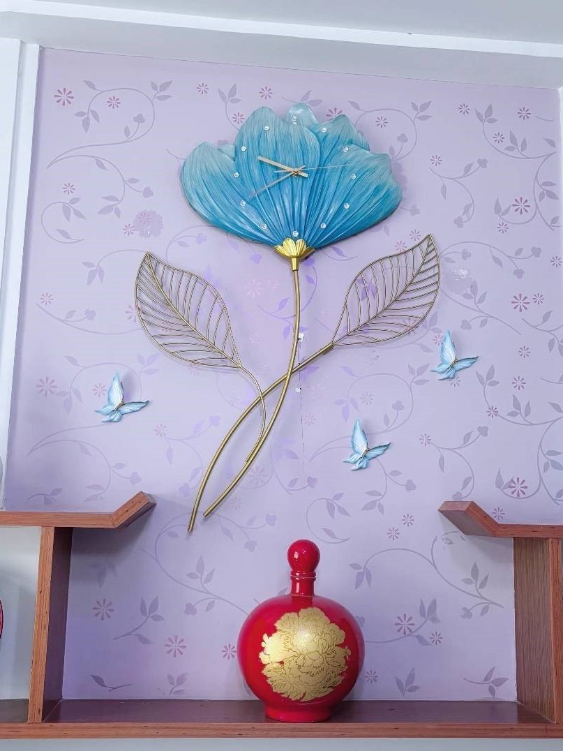 CT222C054 INTERY นาฬิกาดอกบัว Lotus Wall Clock Art นาฬิกาติดผนัง ไฟติดผนัง