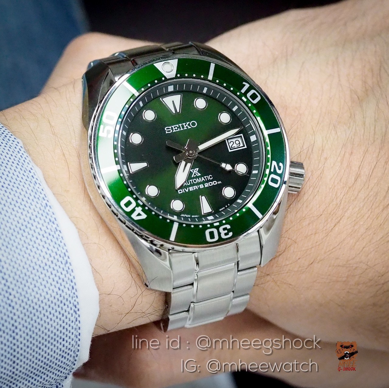 Seiko Sumo Green Hulk Gen3 กระจกแซฟไฟร์