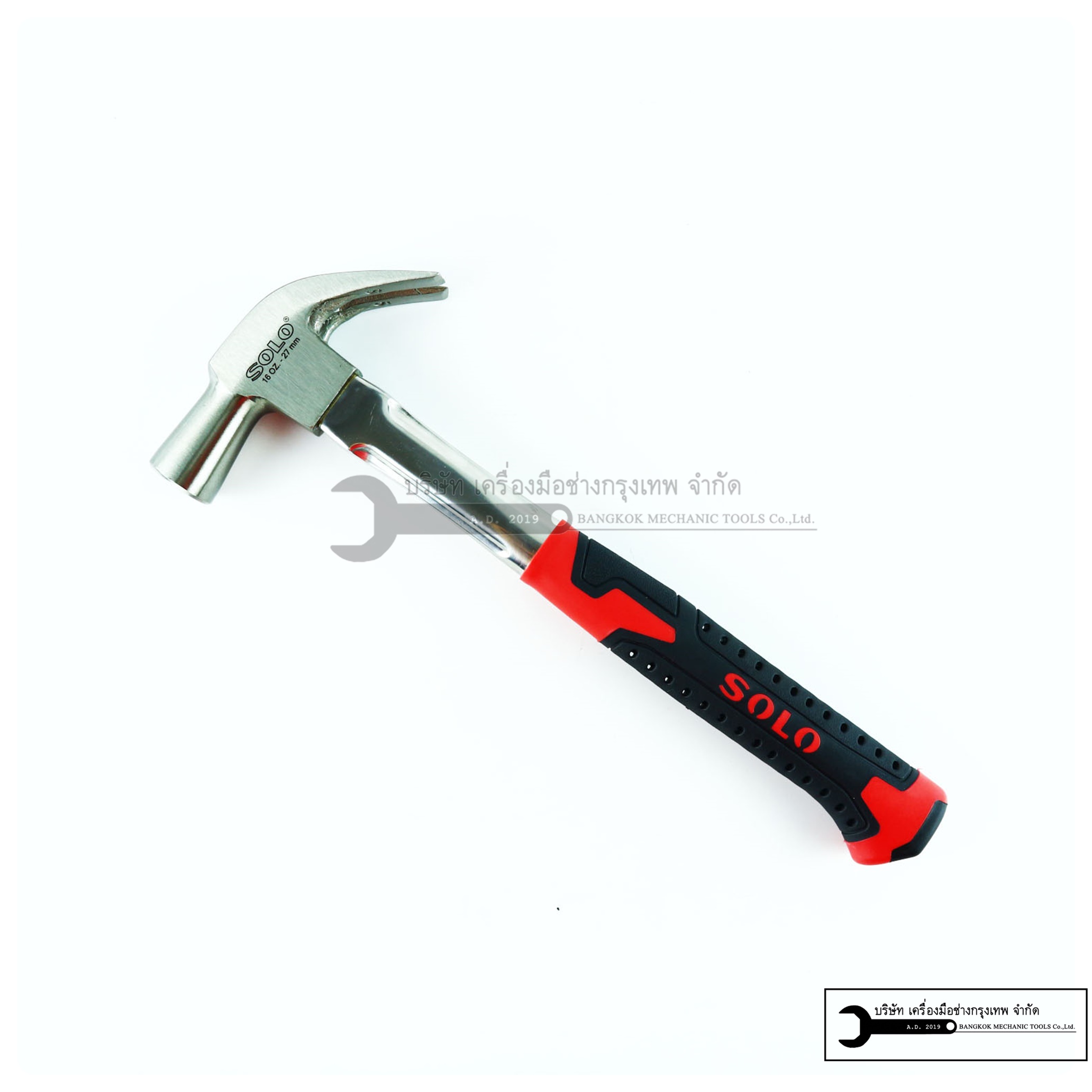 ค้อนช่างไม้ ด้ามสแตนเลส 16 OZ. 27mm. ยี่ห้อโซโลSOLO NO.329