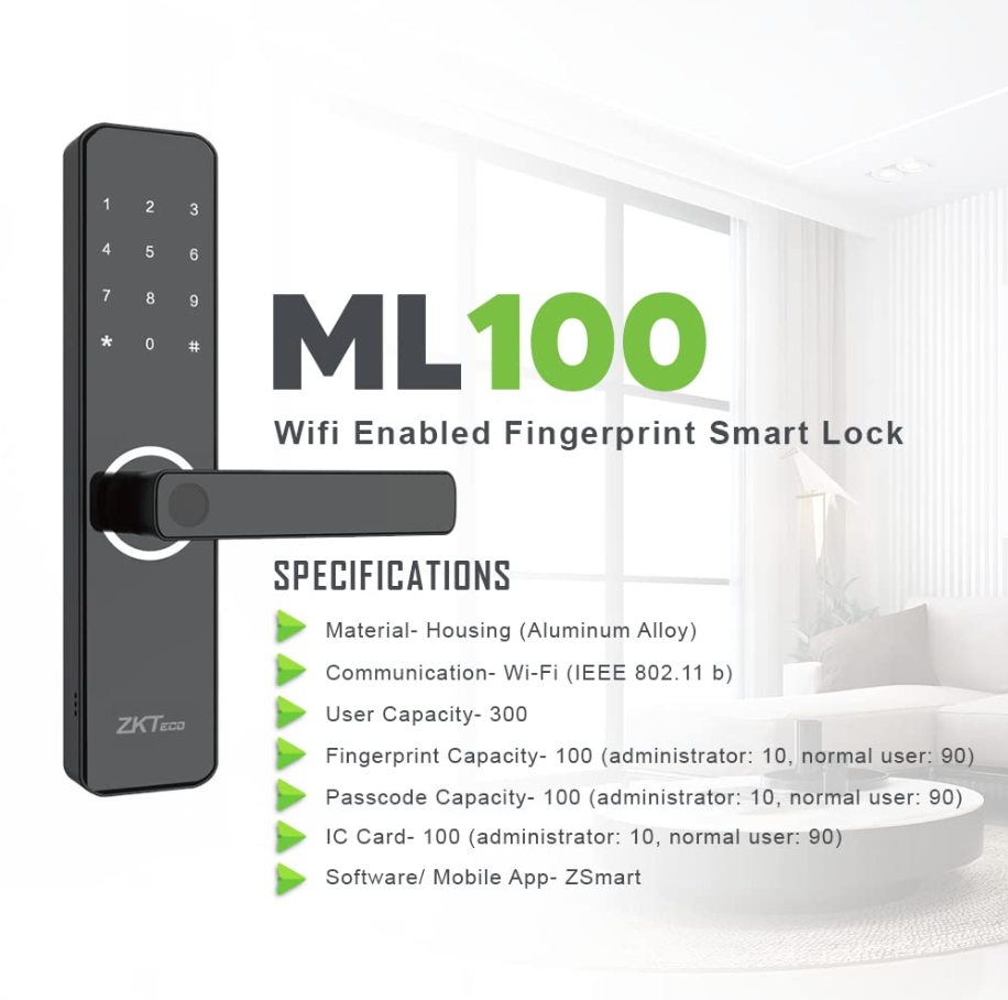 ZKTECO ML100 SMART HOME DOOR LOCK