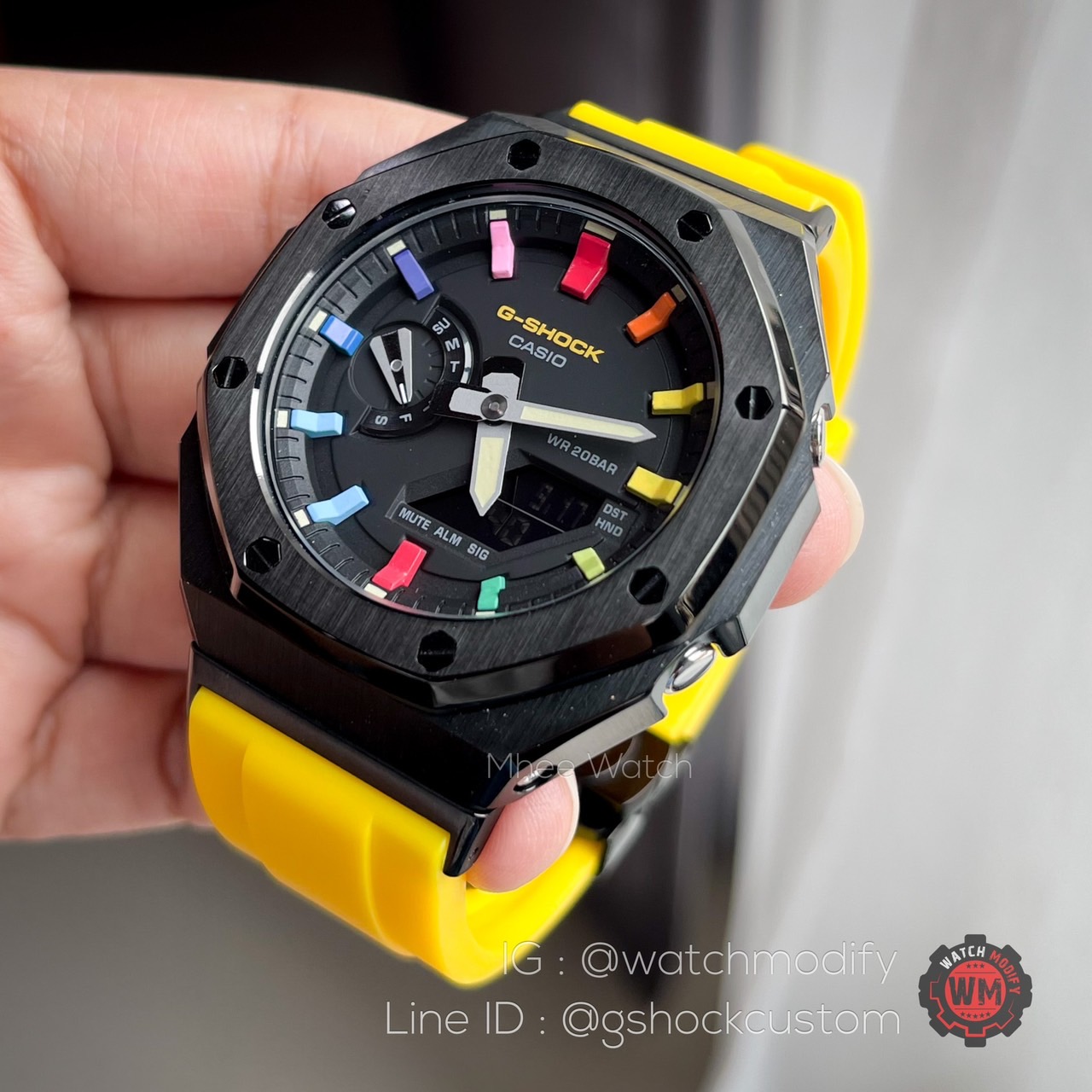 G-Shock Rainbow Face Custom AP style Black Yellow Rubber Gen2 ของแท้ รับประกัน 1 ปี