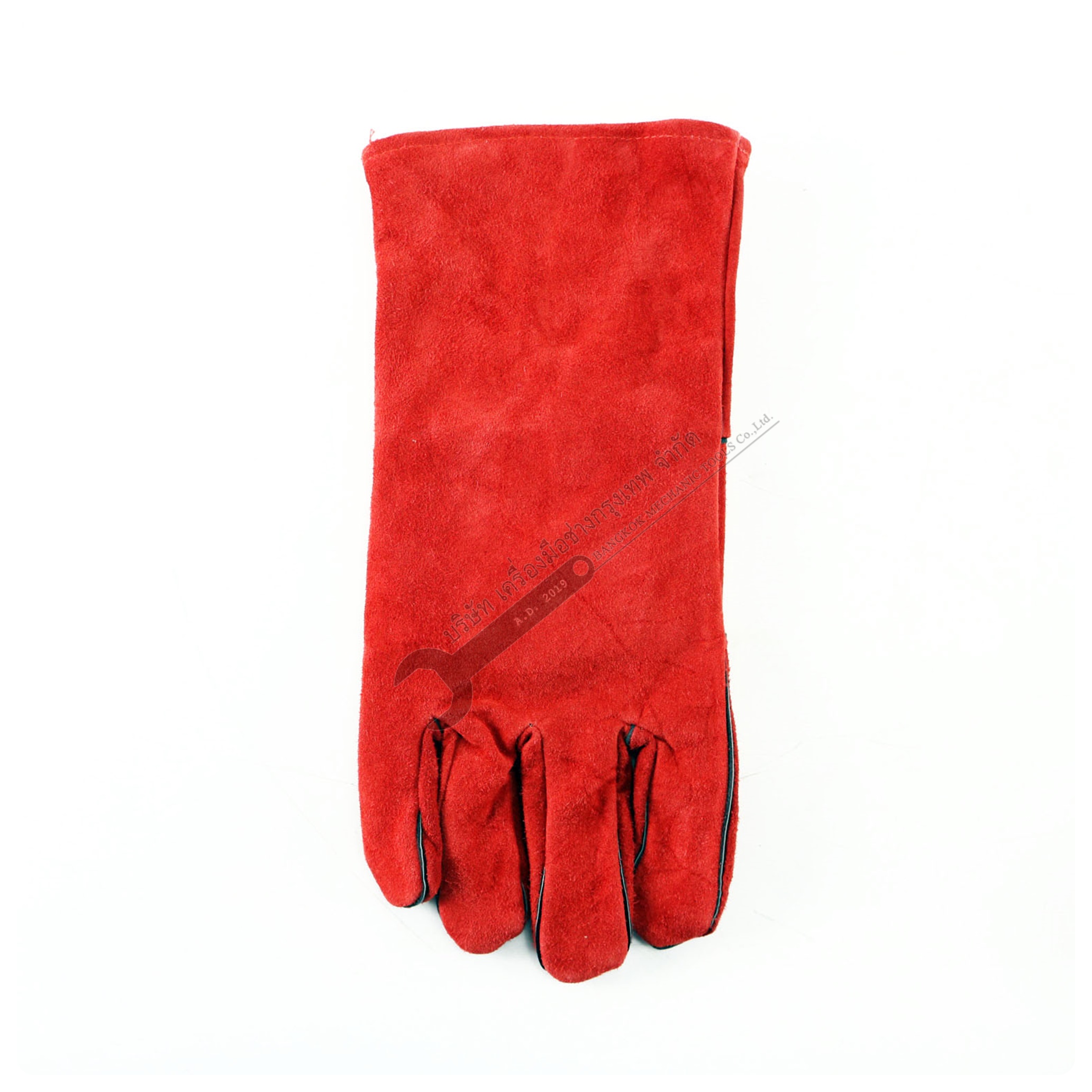 ถุงมือเชื่อม ถุงมือหนังเชื่อมแบบยาว สีแดง ยาว14 นิ้ว