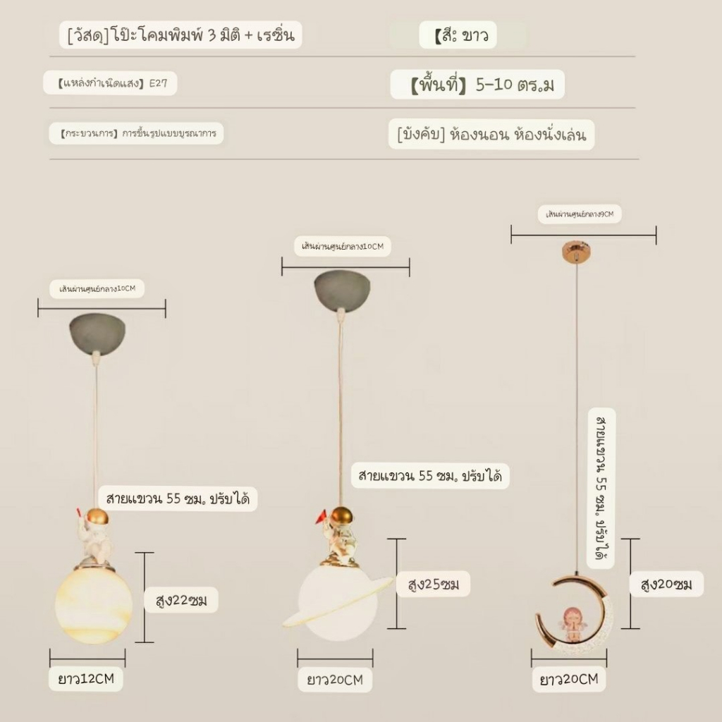 CT169A110 SOTMIA ไฟหัวเตียง ไฟอวกาศ ไฟห้อย ไฟเจ้าหญิง โคมไฟแต่งห้องเด็ก โคมไฟ