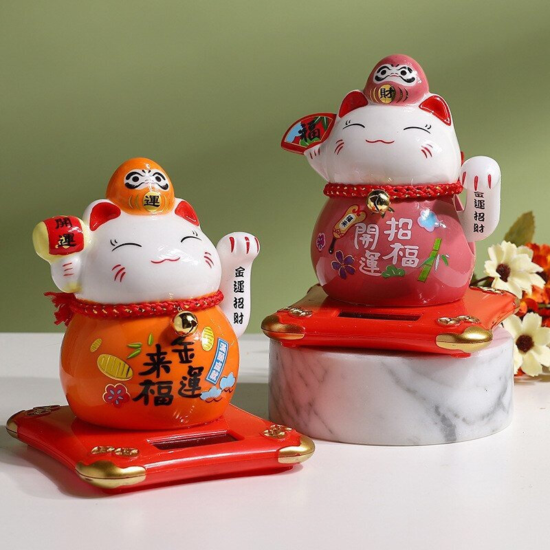 C1009B054 FAMITOSS แมวนำโชค แมวกวัก แมวกวักญี่ปุ่น แมวญี่ปุ่น แมวนำโชคญี่ปุ่น โมเดลแมวกวัก ตุ๊กตาตกแต่งบ้าน