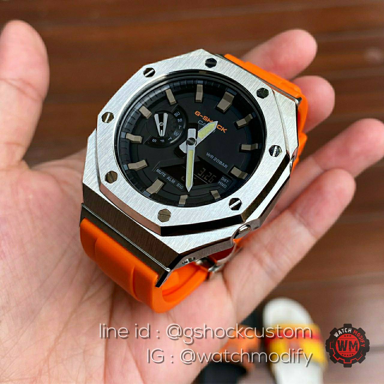 G-Shock GA-2100SU Custom Steel Case Orange Rubber CASIOAK