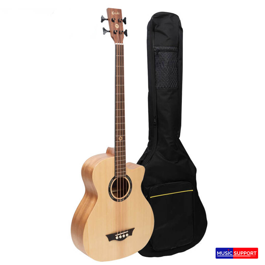 Kazuki Acoustic Electric Bass เบสโปร่งไฟฟ้า Top Solid รุ่น SOUL ABASS + กระเป๋า