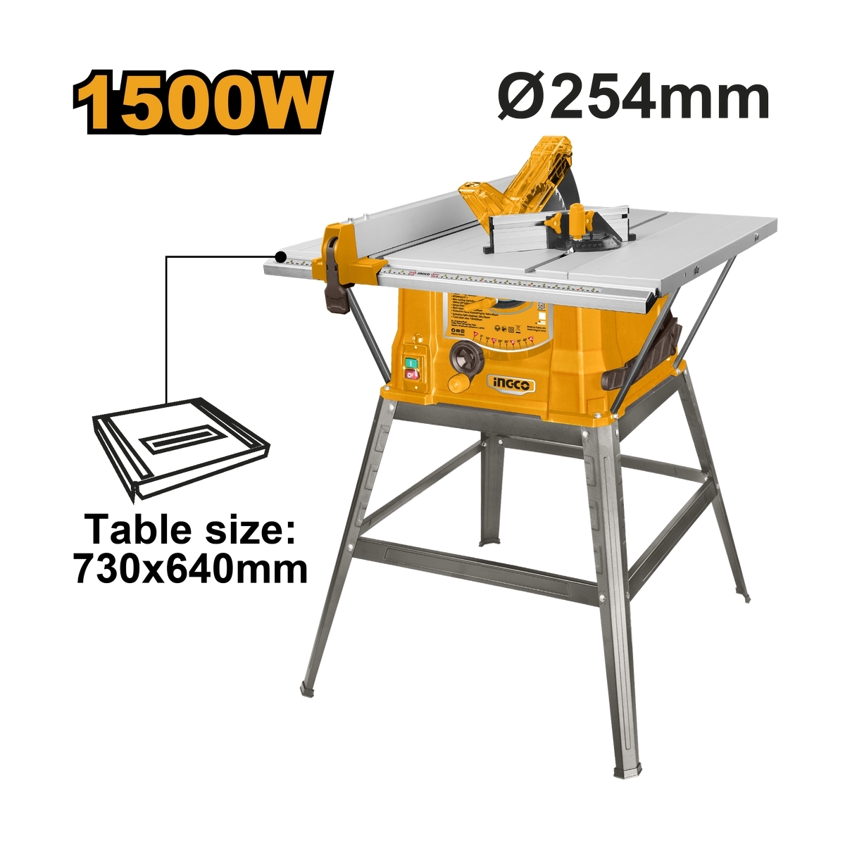 INGCO โต๊ะเลื่อยวงเดือน 1500 วัตต์ รุ่น TS150078 ขนาดใบเลื่อย 254 X 16 มม. ความเร็วในการตัด 4500 รอบ/นาที