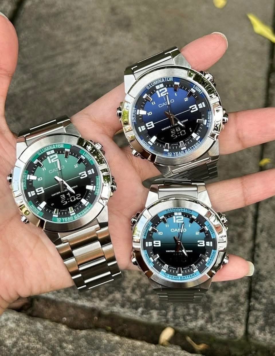 Casio G-Steel Design New TriColor Metallic Dial Good Material 10Year Battery