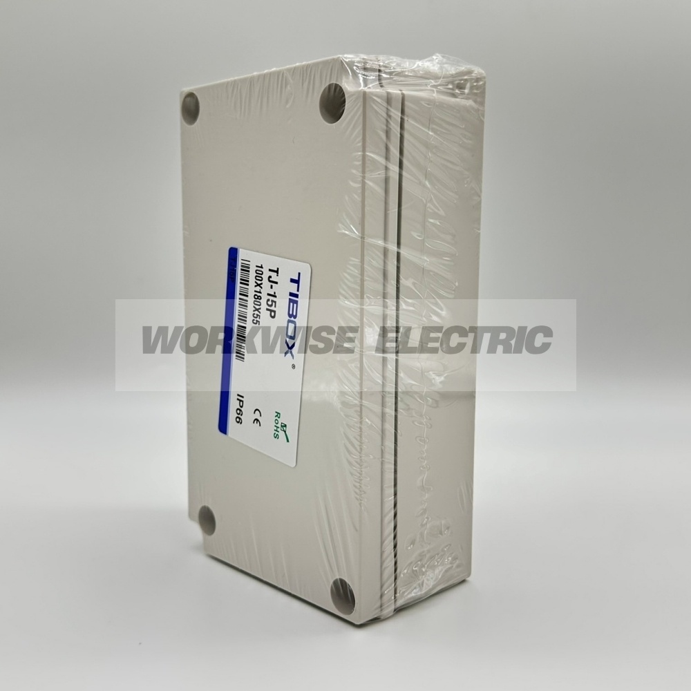 "TIBOX" TJ-15P กล่องพลาสติก พร้อมเทอร์มินอลบล็อก(Plastic Terminal Block Box IP66) 15Pole 10A Size : 180x100x55 mm.