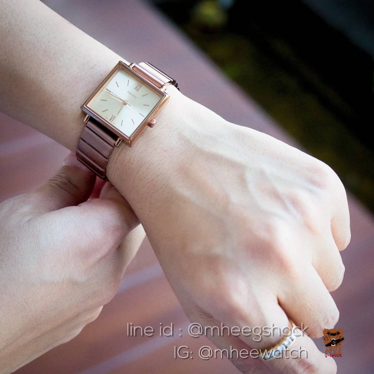 นาฬิกาข้อมือ Casio Lady Luxury หน้าเหลี่ยม ของแท้ ประกันศูนย์CMG 1 ปี (สีดำทอง/สีRosegold)