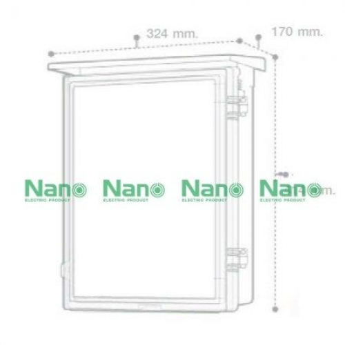 NANO Electric® NANO-103CG ตู้กันน้ำพลาสติก มีหลังคา ฝาใส ขนาด 12.5x16x6.50 นิ้ว (324 x 414 x 170 mm) สีเทา