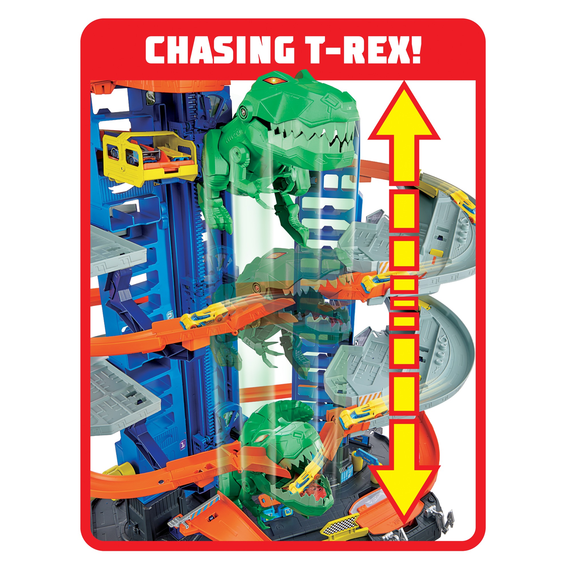 Hot Wheels City Robo T-Rex Ultimate Garage ฮอท วีลส์ รางรถ โรงรถ ลานจอดรถ