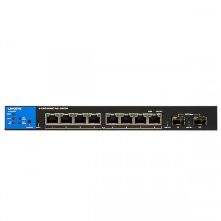 Linksys LGS310MPC 8-Port Managed Gigabit PoE+ (802.3af/at PoE+ Total 110W), Desktop Switch with 2-1G SFP