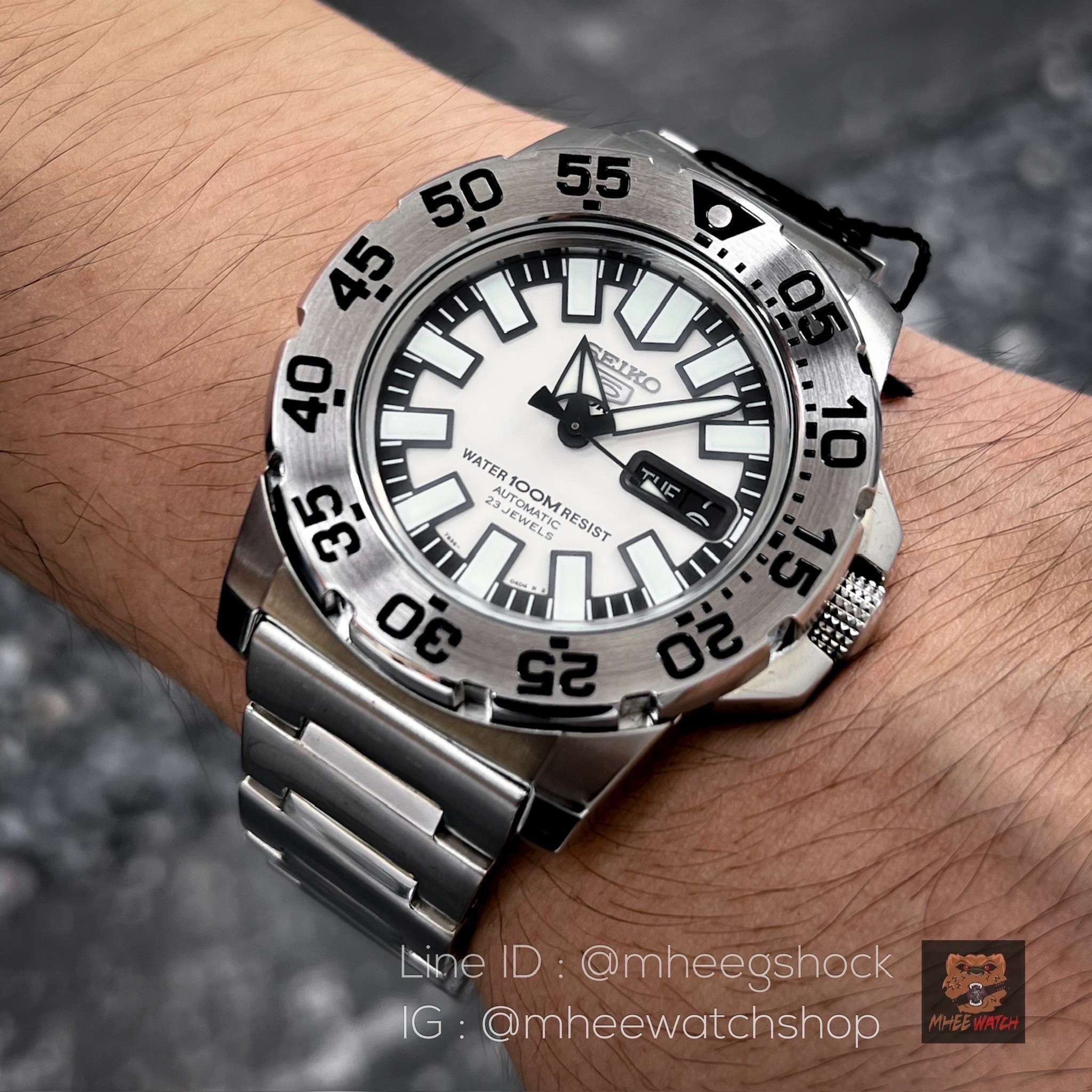 SEIKO 5SPORTS MINI MONSTER Very Rare item หน้าหมวย (SNZF45K1) Discontinued