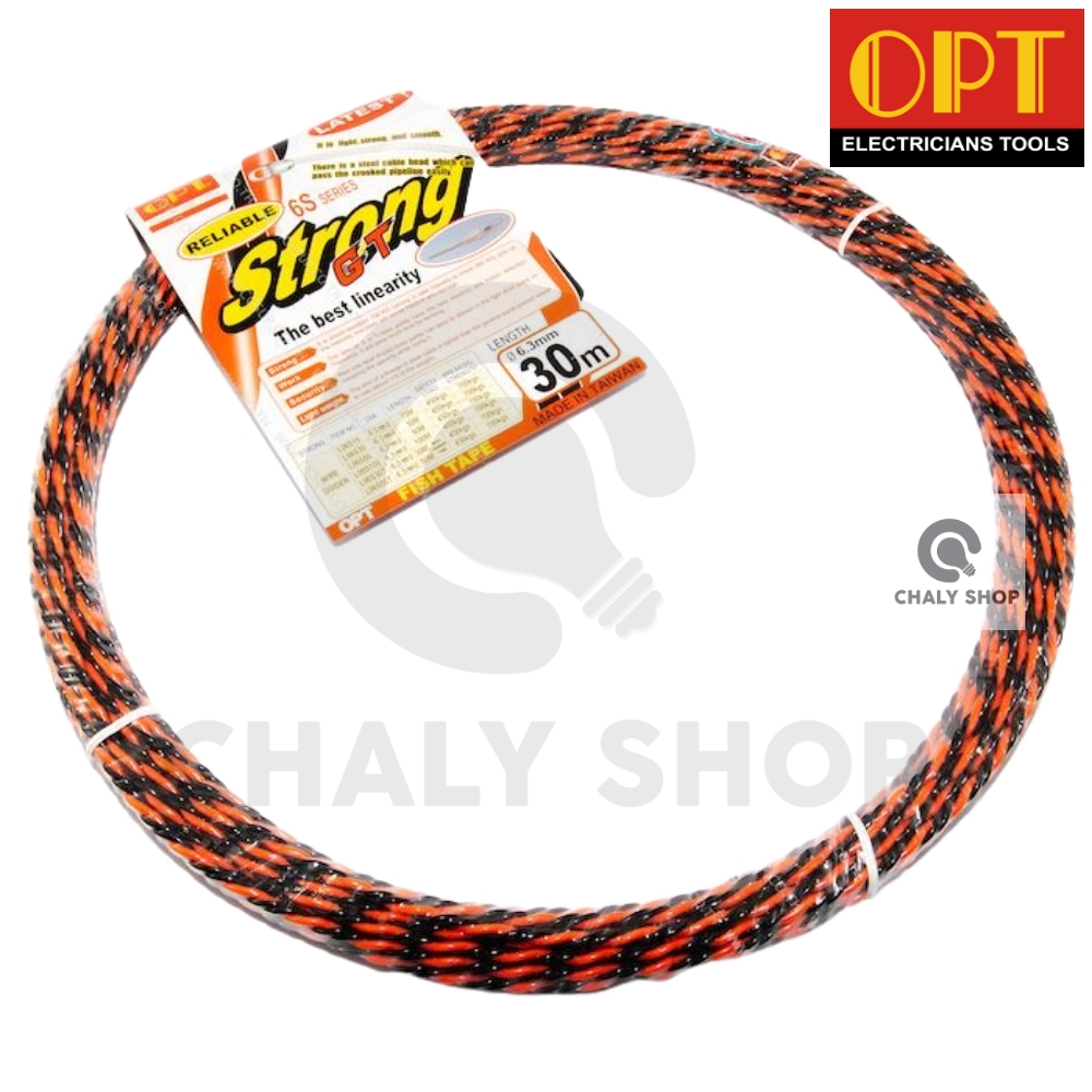 "OPT" L06S30 ฟิชเทป (FISH TAPE) ลวดนำสายไฟ ความยาว 30 เมตร