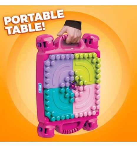 Mega Bloks First Builders Build 'n Learn Table with Big Building Blocks Pink (30 PCS) บล๊อคต่อสำหรับเด็กเล็ก
