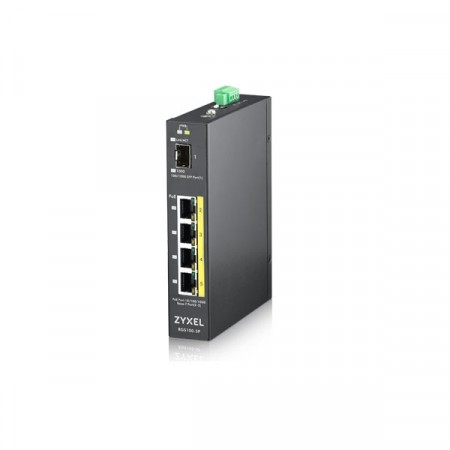Zyxel RGS100-5P Industrial Switch 5-port Unmanaged PoE Switch รองรับ High Power PoE+ จ่ายไฟได้สูงสุด 30 watt/port, Power Budget 120 watt