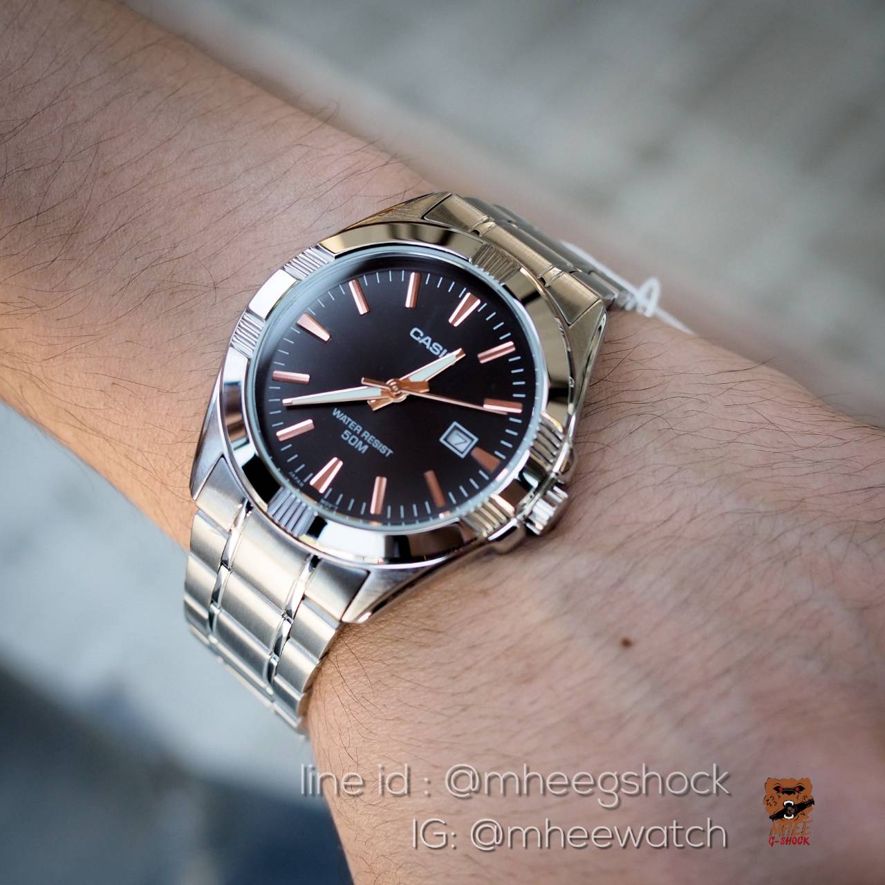 Casio Steel Rosegold Vintage คาสิโอ้ ของแท้ 100% ประกันศูนย์เซ็นทรัล CMG