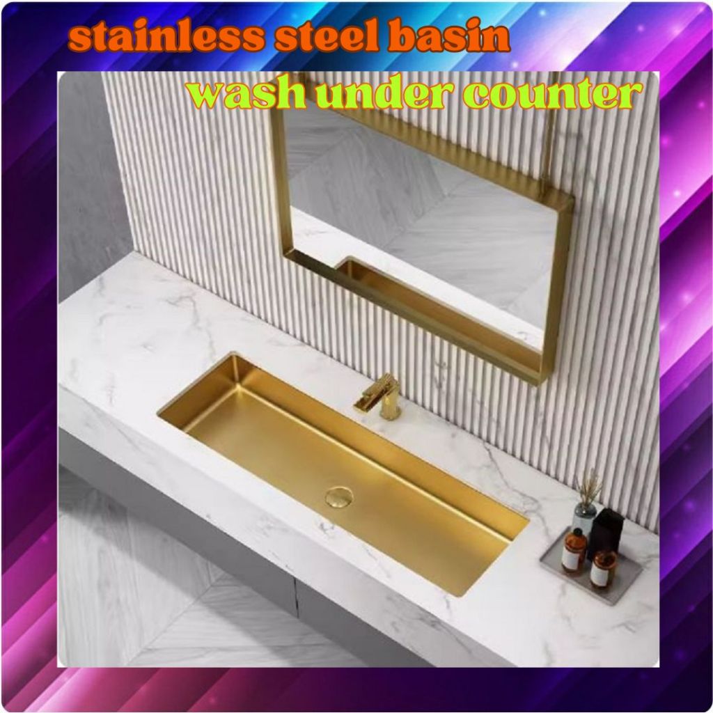 CT196D098 TSUKAERU Luxury wash basin อ่างล้างมือขนาดใหญ่ อ่างสีทอง เคาน์เตออร์สีทอง