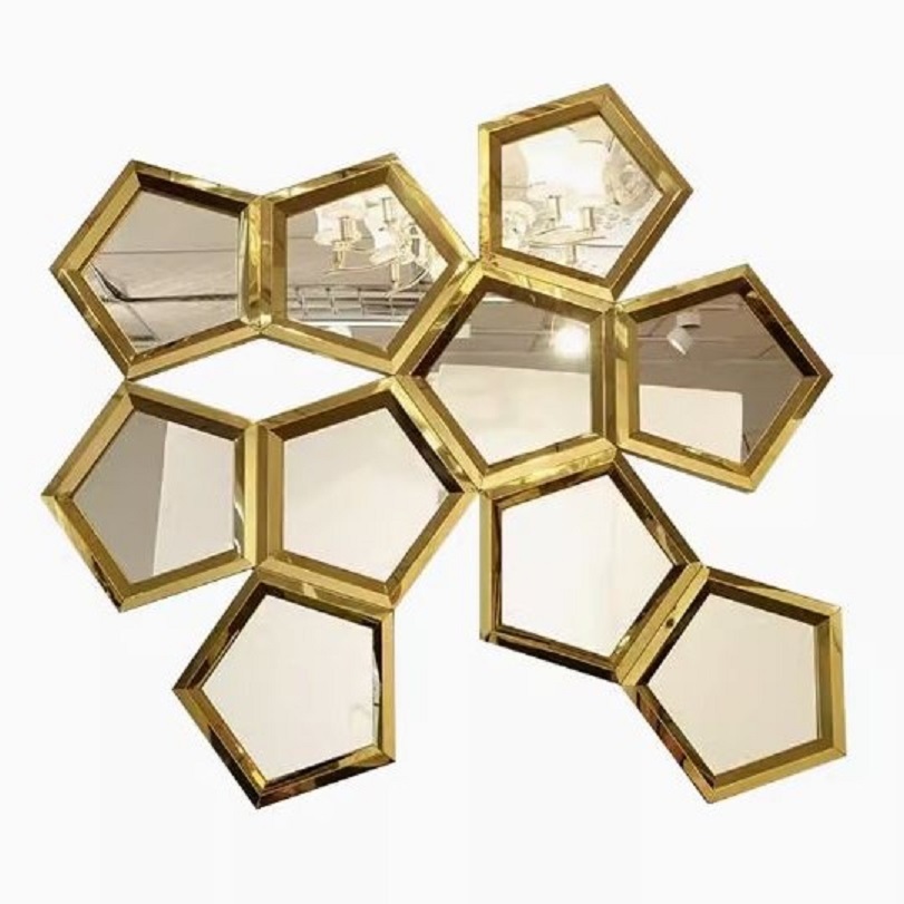 CT218G019 SOSHOKU กระจกรังผึ้ง กระจก Mirror ตกแต่งผนัง ตกแต่งบ้าน ร้านอาหาร Wall decoration เสริมฮวงจุ้ย
