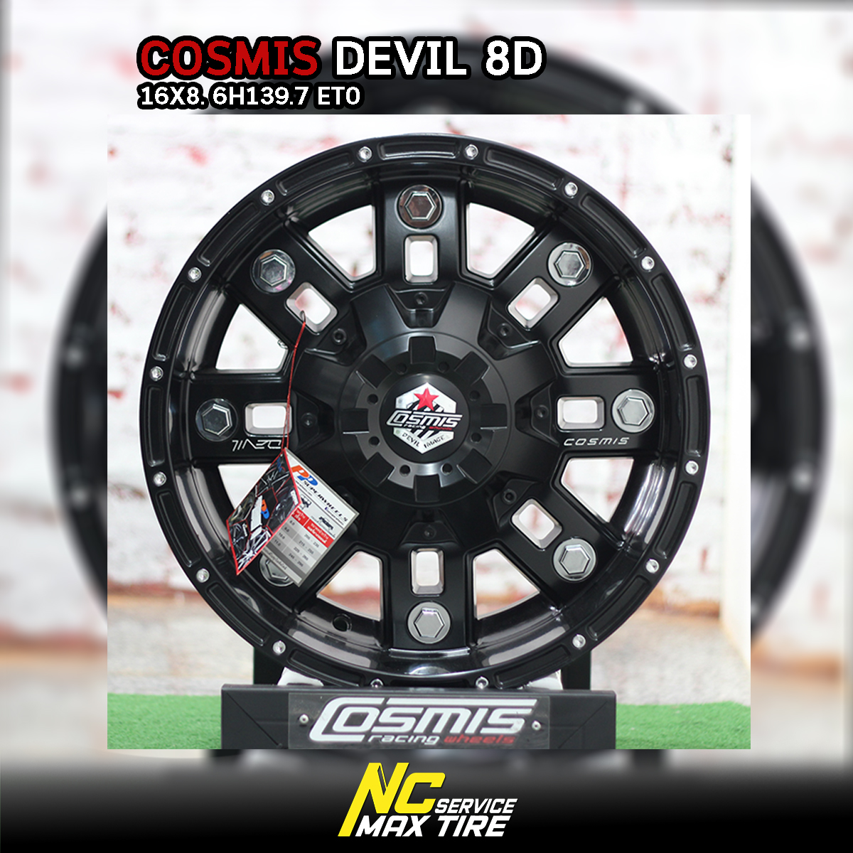 ล้อแม็กขอบ16 ออฟโรด COSMIS DEVIL 8D สีดำ cncข้างก้าน (ราคา4วง)
