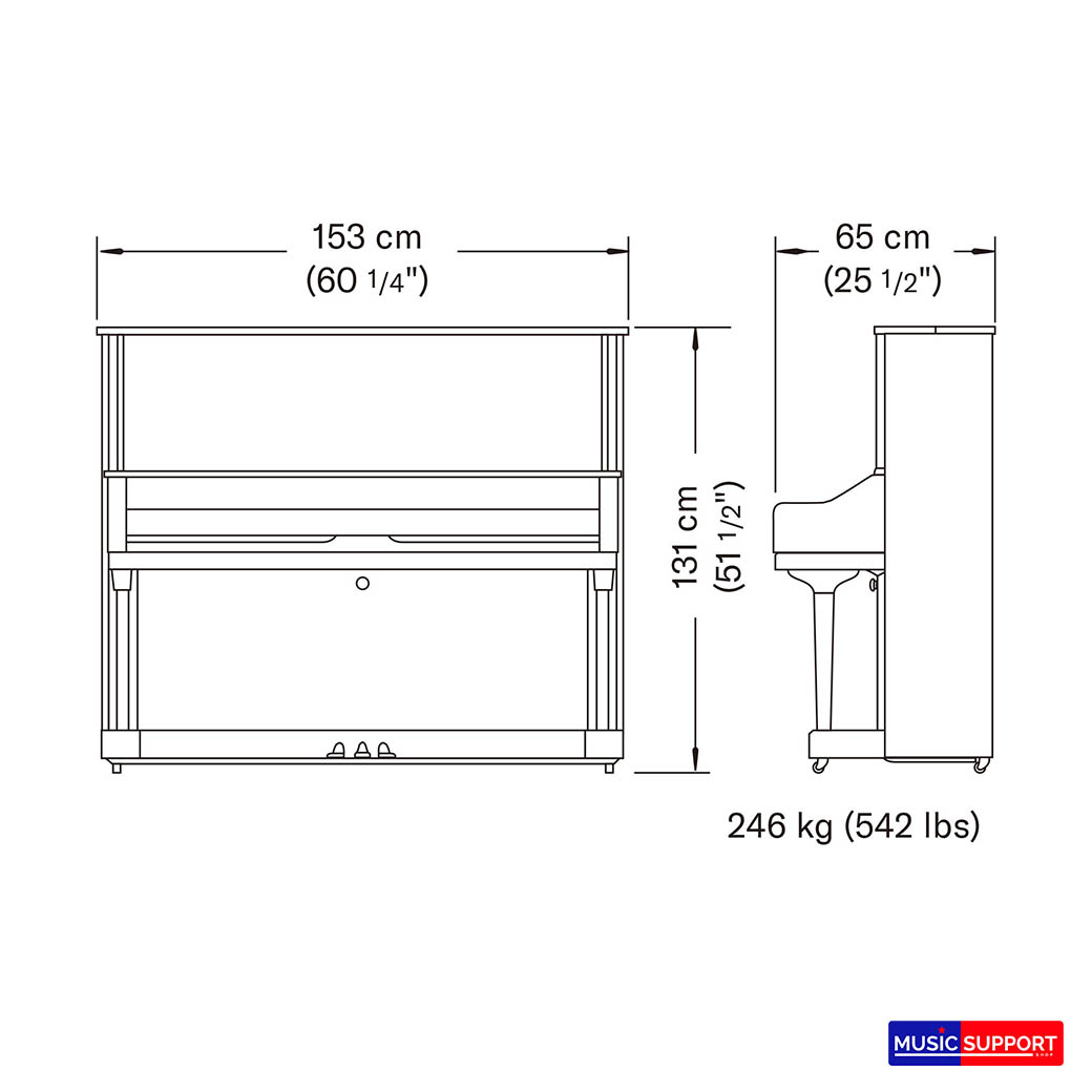 Yamaha Piano เปียโนรุ่น U3 PE [Made in Japan] Upright Piano