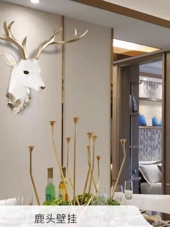 CT222G023 SOSHOKU หัวกวางสีขาวตกแต่งผนัง หัวกวาง ตกแต่งผนัง Nordic