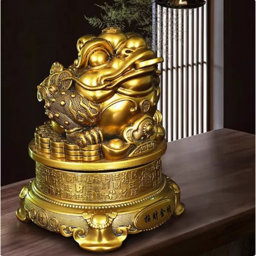 CT227B170 HAOYUN คางคกทองโชคดี มงคล ของขวัญเลื่อนตำแหน่ง ของขวัญขึ้นบ้านใหม่ ขนเงินขนทอง รับทรัพย์