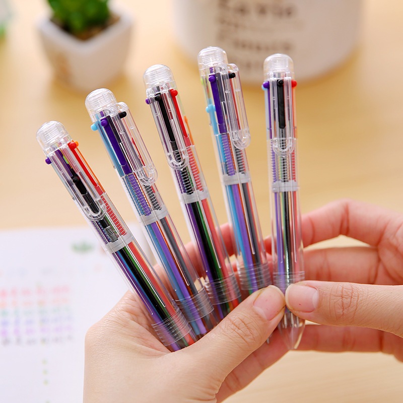 ปากกาหัวโตแท่งใส6สีใน1แท่ง 6in1 สีสันสดใส เครื่องเขียน ปากกา/PEN-039