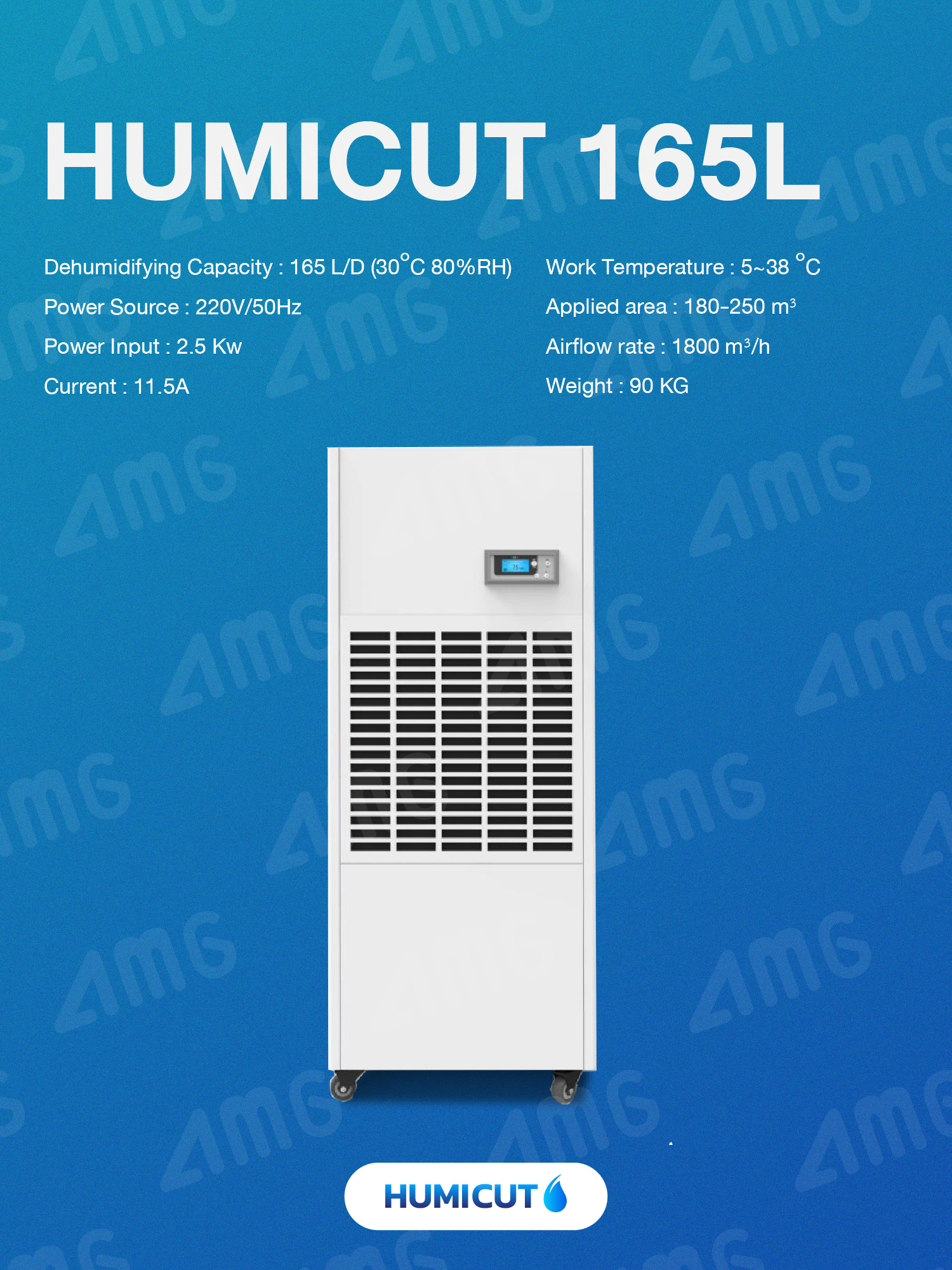 HUMICUT เครื่องลดความชื้นอุตสาหกรรม รุ่น Humicut 165L