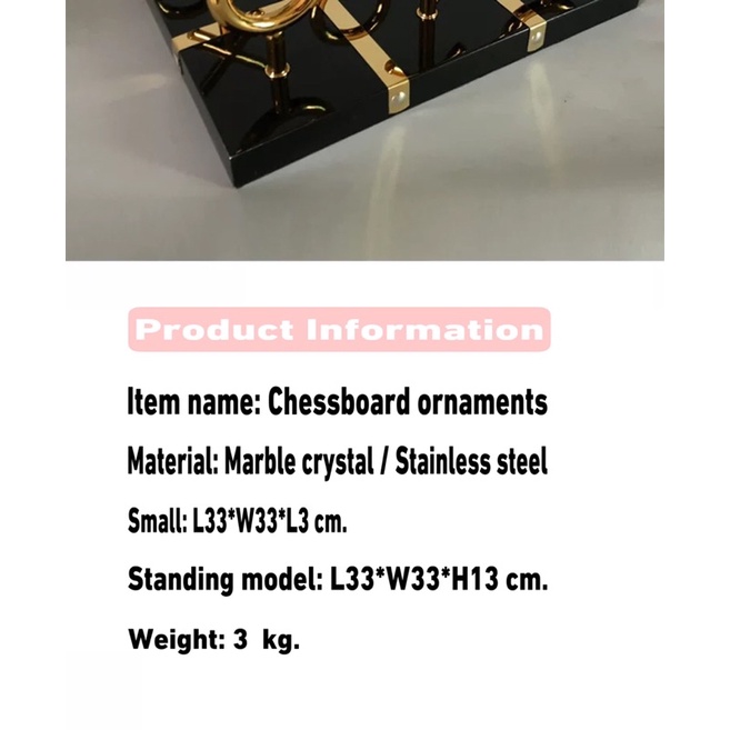 C1090H007 OMOCHA #Checkerboard ornaments กระดานOX Modern luxury model เกมOX Chessboard ของแต่งบ้านหรู