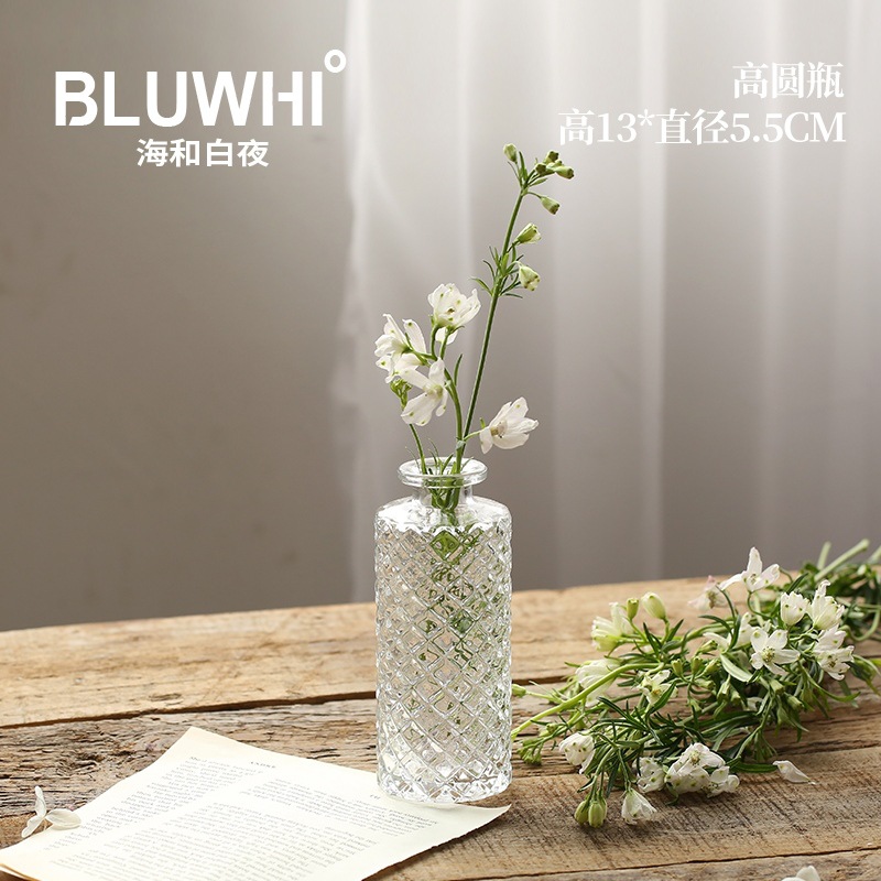 ขวดปากแคบ ขวดแก้ว แจกันใส แจกันทรงขวด แจกันขวดแก้ว ST504E821