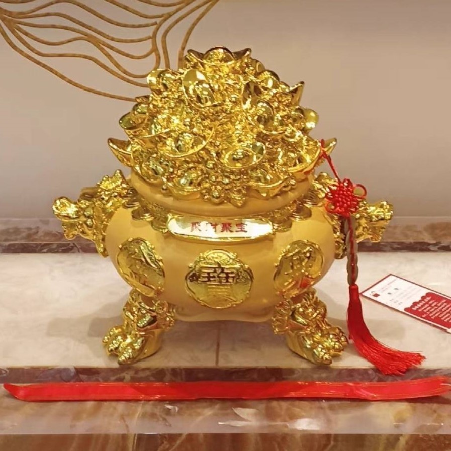 CT226B166 HAOYUN กระเช้าเงินทอง มงคล ของขวัญเลื่อนตำแหน่ง ของขวัญขึ้นบ้านใหม่ ขนเงินขนทอง รับทรัพย์