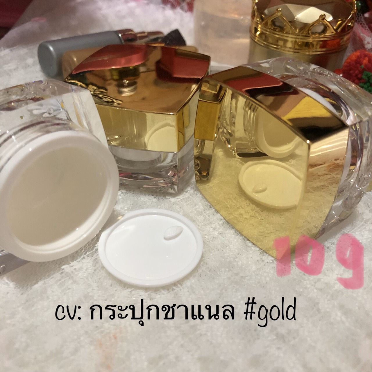 ขายส่ง ปลีก บรรจุภัณฑ์ กระปุกครีมอคิลิค สี่เหลี่ยม ขนาด 5 g, 10 g , 20 g, 30 g, 50 g