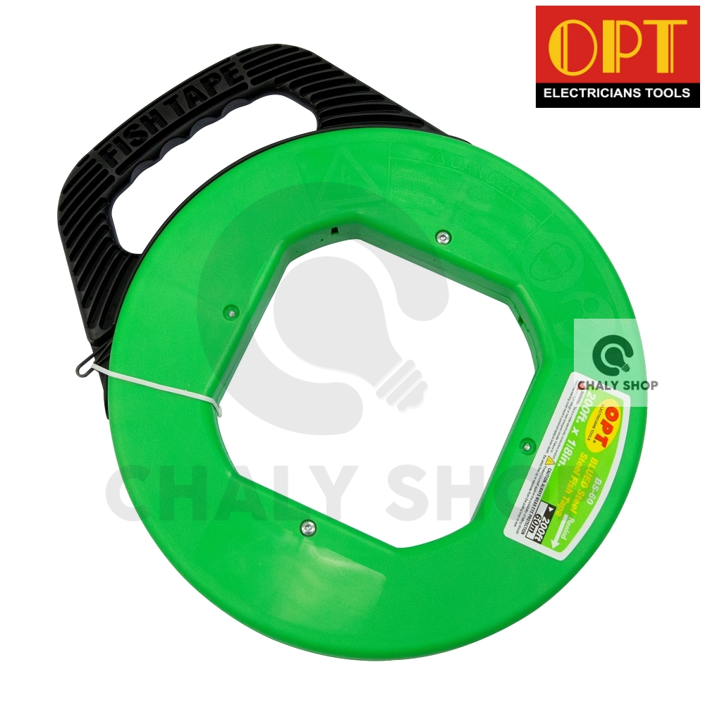 "OPT" BS-60 ฟิชเทปหุ้ม ฟิชเทปพร้อมตลับ (FISH TAPE) ความยาว 60 เมตร