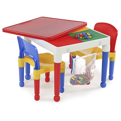 พร้อมส่ง Tot Tutors 2-in-1 Plastic Building Block Compatible Activity Table and 2 Chairs โต๊ะต่อเลโก้แถมตัวต่อ 100 ชิ้น ส่งฟรี