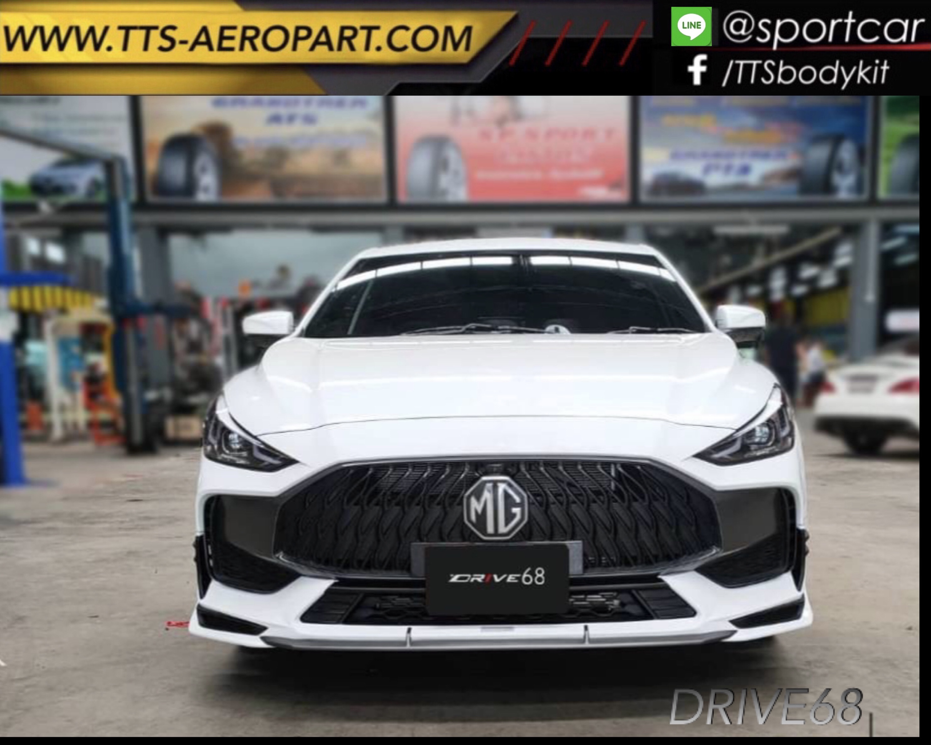 ชุดแต่ง MG5 2022 2021 Drive68 แต่งสวย , mg5 แต่งสวย, สเกิร์ตรอบคัน MG5, ของแต่ง MG5 2021