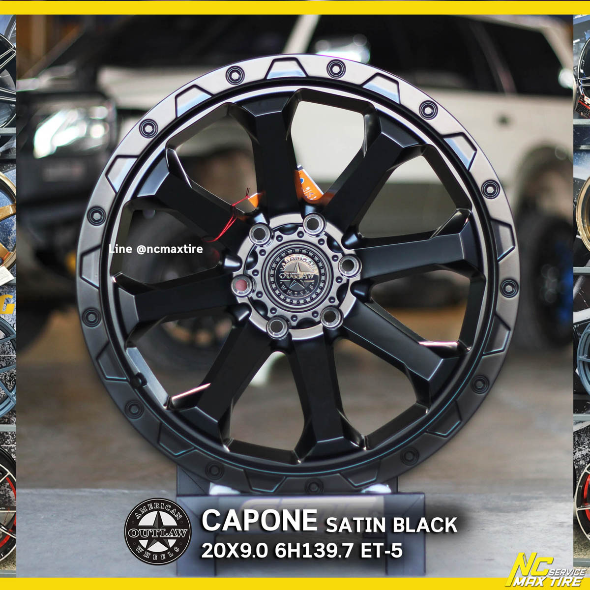 ล้อแม็กออฟโรดขอบ20 (ราคาต่อวง) AMERICAN OUTLAW CAPONE ล้อแท้แบรนด์อเมริกา 20X9.0 6H139.7 ET-5