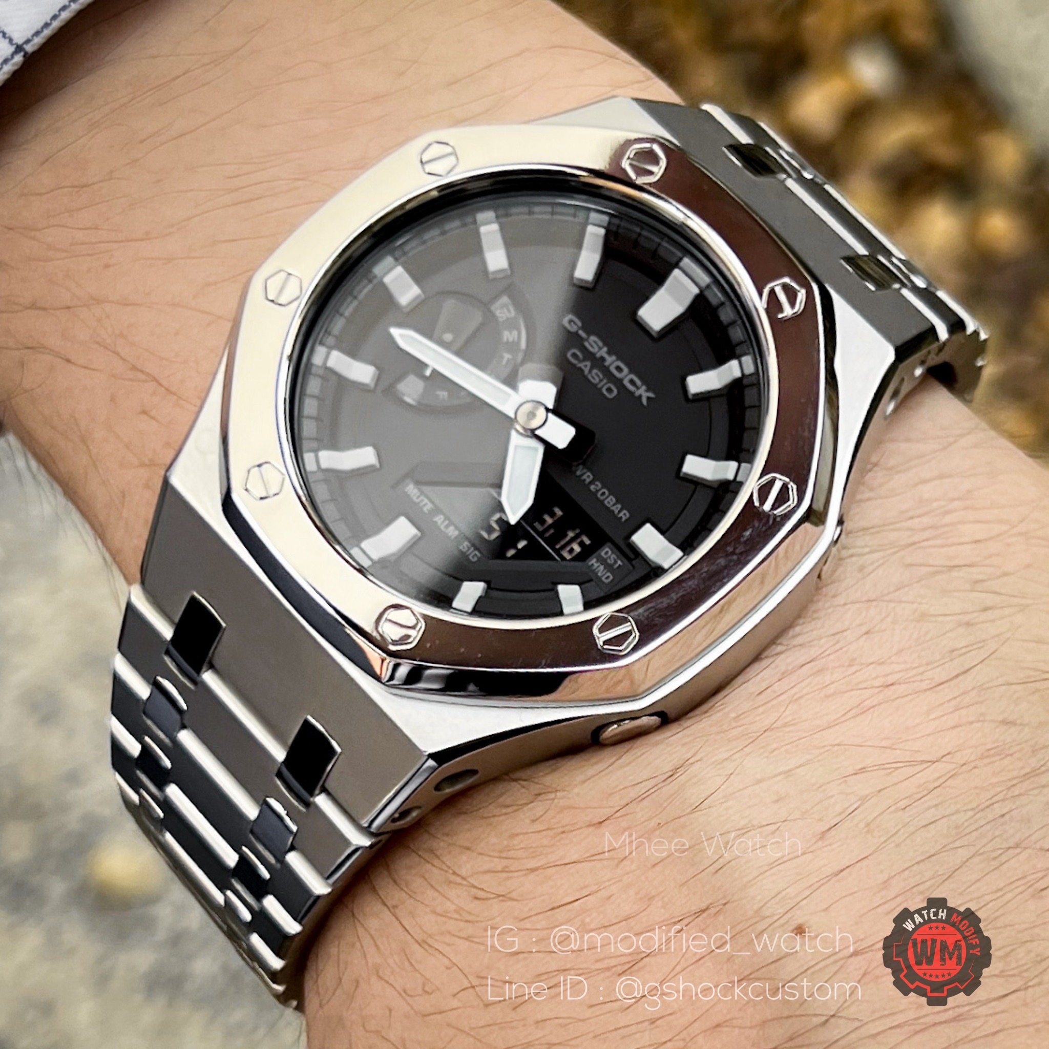G-Shock AP Casioak with Silver Sandblasting Modified Set