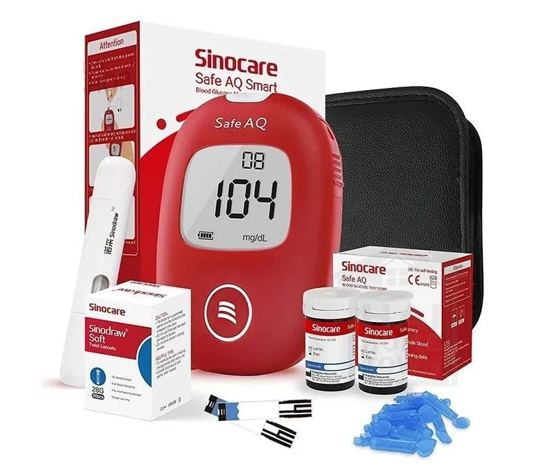 เครื่องตรวจวัดน้ำตาลในเลือด ซีโน่แคร์ (SINOCARE) รุ่น Sinocare Safe AQ Smart รับประกันสินค้า 1 ปี แถมแผ่นตรวจเลือด50ชิ้น+เข็มเจาะเลือด50ชิ้น