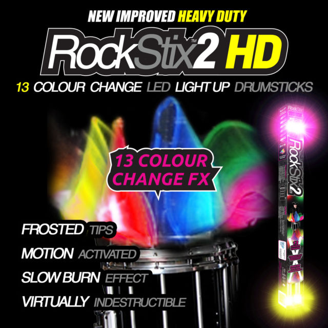 ไม้กลองเรืองแสง Led Rockstix 2 Pro - Colour Changing Led Light Up Drum Sticks